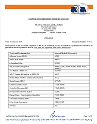 NPAL Chemical Scope of Accreditation